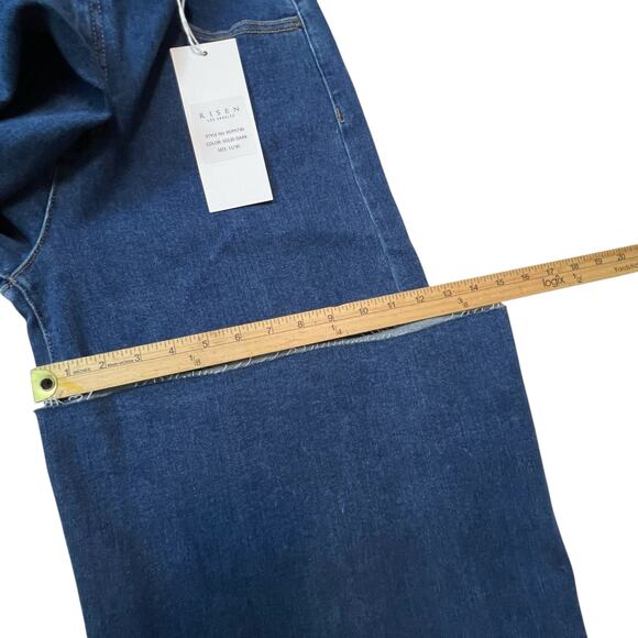 Risen Jeans Wide Leg High Rise Denim Pants 11/30 30x33 Raw Hem NWT - Picture 12 of 12